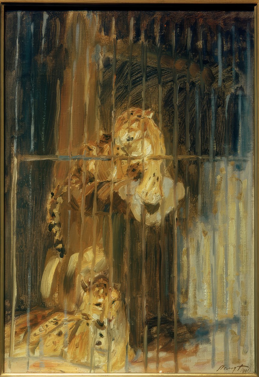 To leoparder i et bur af Max Slevogt