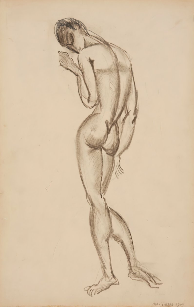 Nøgen kvinde, set bagfra, 1909. af Max Weber