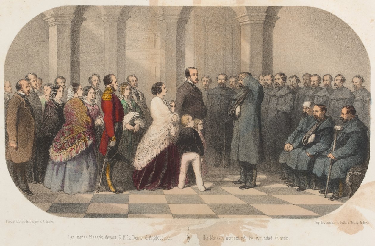 Dronning Victoria og Prins Albert møder Krim-veteraner, 1855 ca af Max and Simeon Beeger