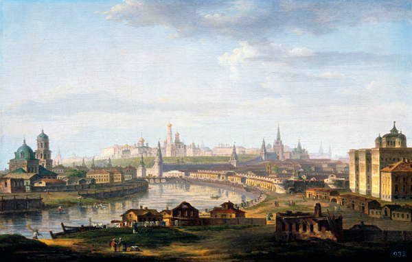 Udsigt over Moskva, 1819 af Maxim Nikiforovitsch Worobjeff