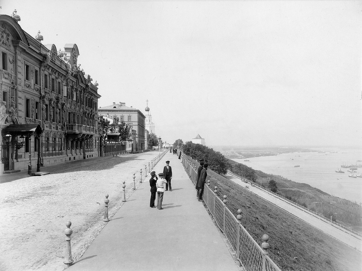Strelka, sammenløbet af Volga og Oka-floderne, Nizhny Novgorod, Rusland, 1896 af Maxim Dmitriev