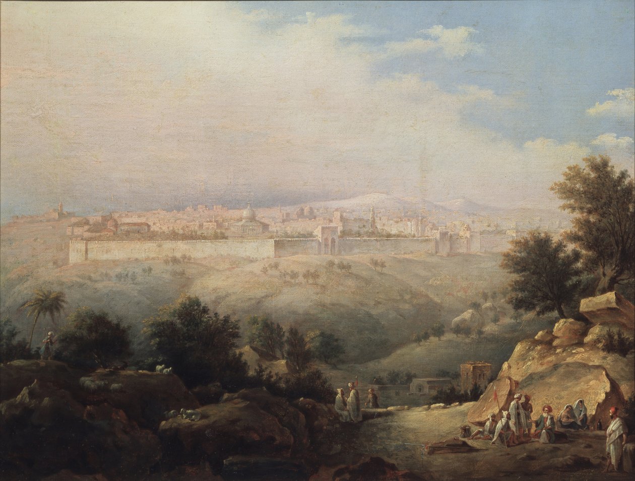 Udsigt over Jerusalem, 1821 af Maxim Nikiphorovich Vorobyev