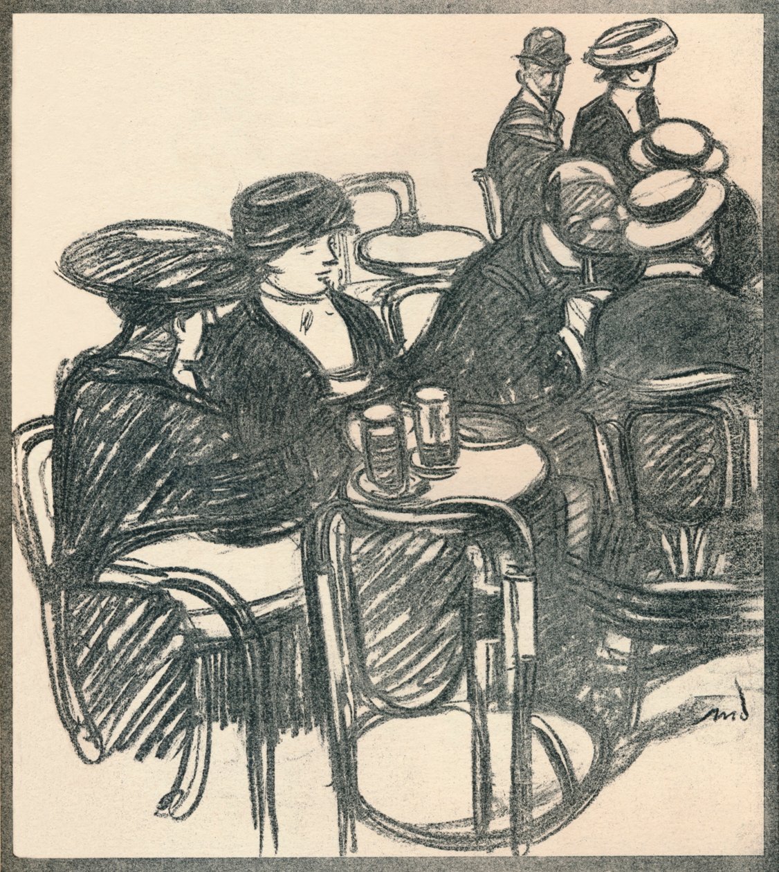 Cafeterrasse, c1920, 1923 af Maxime Pierre Jules Dethomas