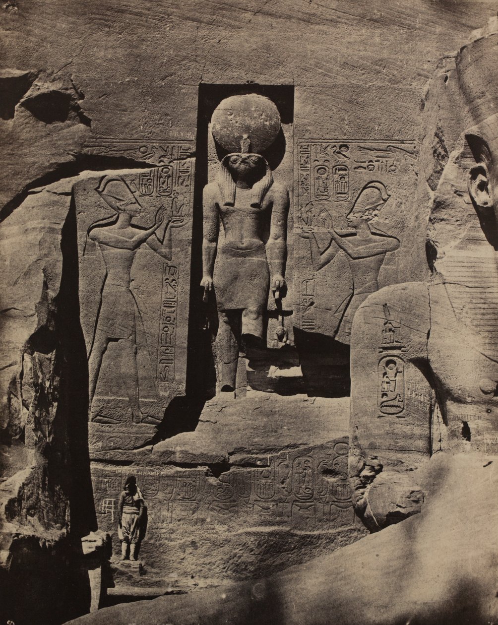 Abu Simbel, Skulpturer ved indgangen til Spéos de Phré af Maxime Du Camp