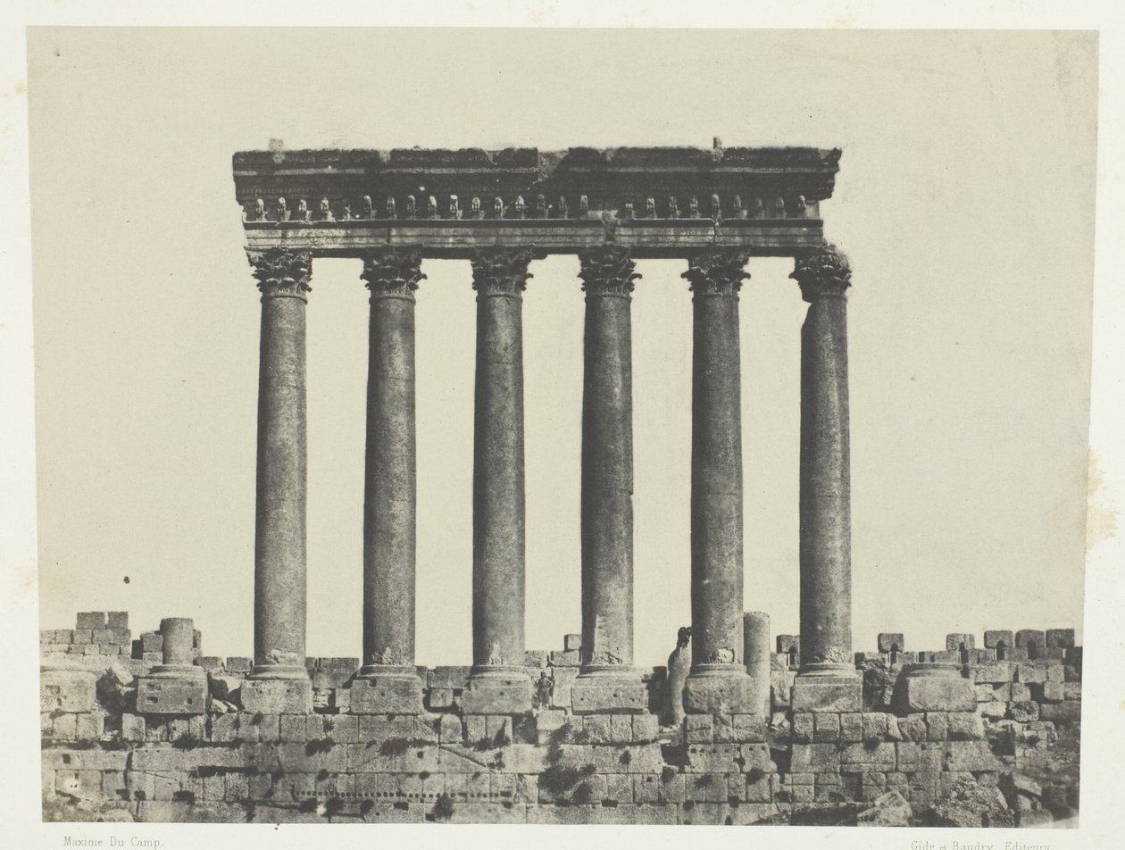 Baalbeck (Heliopolis), kolonnade i soltemplet; Syrien af Maxime Du Camp