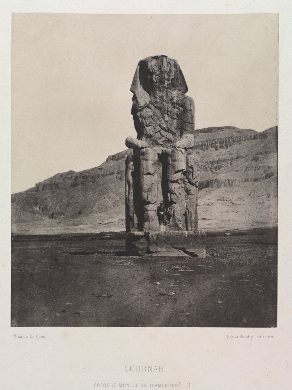 Kolossal monolit af Amenhotep III, Gurnah af Maxime Du Camp