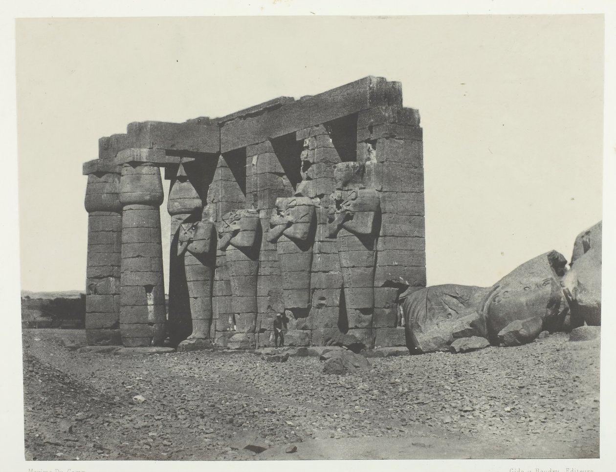 Gournah, Perystyle af Osymandias Ramesseum Occidentals grav, Theben, 184951. af Maxime Du Camp
