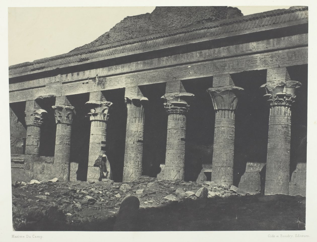 Great Temple of Isis i Philoe, Oriental Gallery, Nubia, 184951, trykt 1852. af Maxime Du Camp