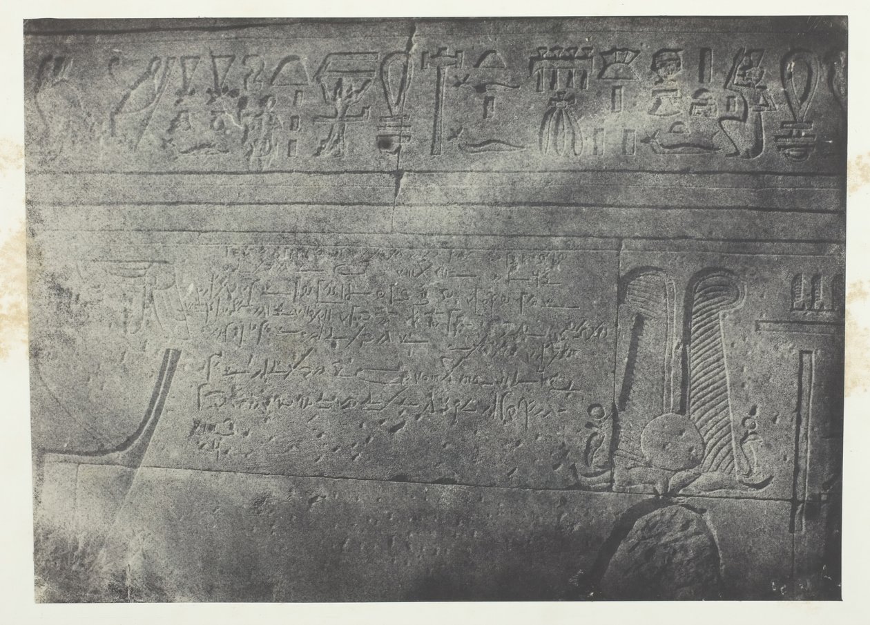 Great Temple of Isis at Philoe, Demotic Inscription, Nubia, 184951, trykt 1852. af Maxime Du Camp