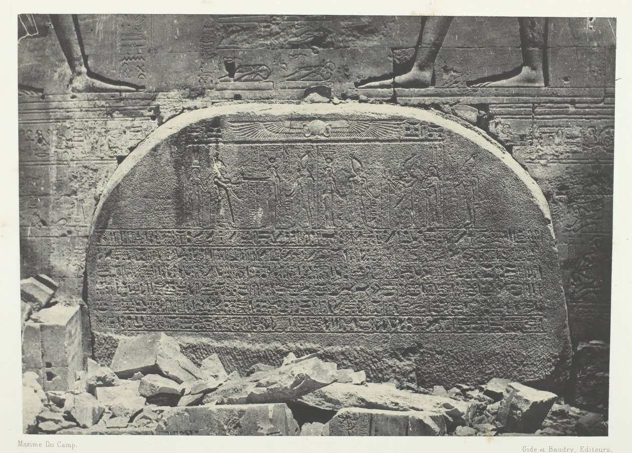 Great Temple of Isis at Philoe, Proscynema Act of Adoration, Nubia, 184951, trykt 1852. af Maxime Du Camp