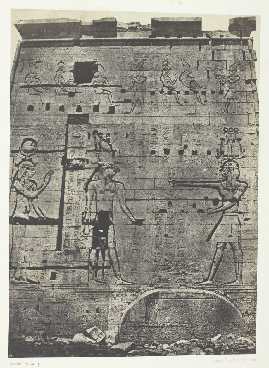 Great Temple of Isis at Philoe, Second Pylon, Nubia, 184951, trykt 1852. af Maxime Du Camp