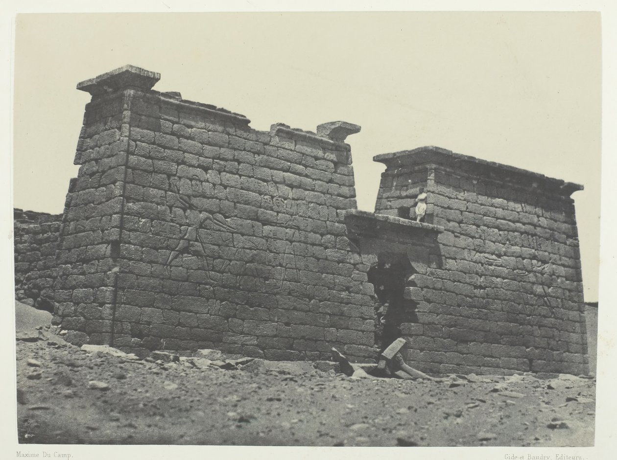 Hémi-Spéos De Séboua, Pylons, Nubia, 184951, trykt 1852. af Maxime Du Camp
