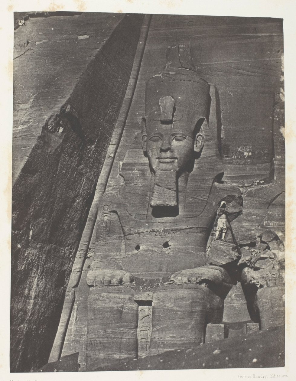 Ibsamboul, Colosse Oriental Du Grand Spéos De Phrè; Nubie, plade 103 fra albummet "Egypte, Nubie, Palestine et Syrie" (1852) af Maxime Du Camp