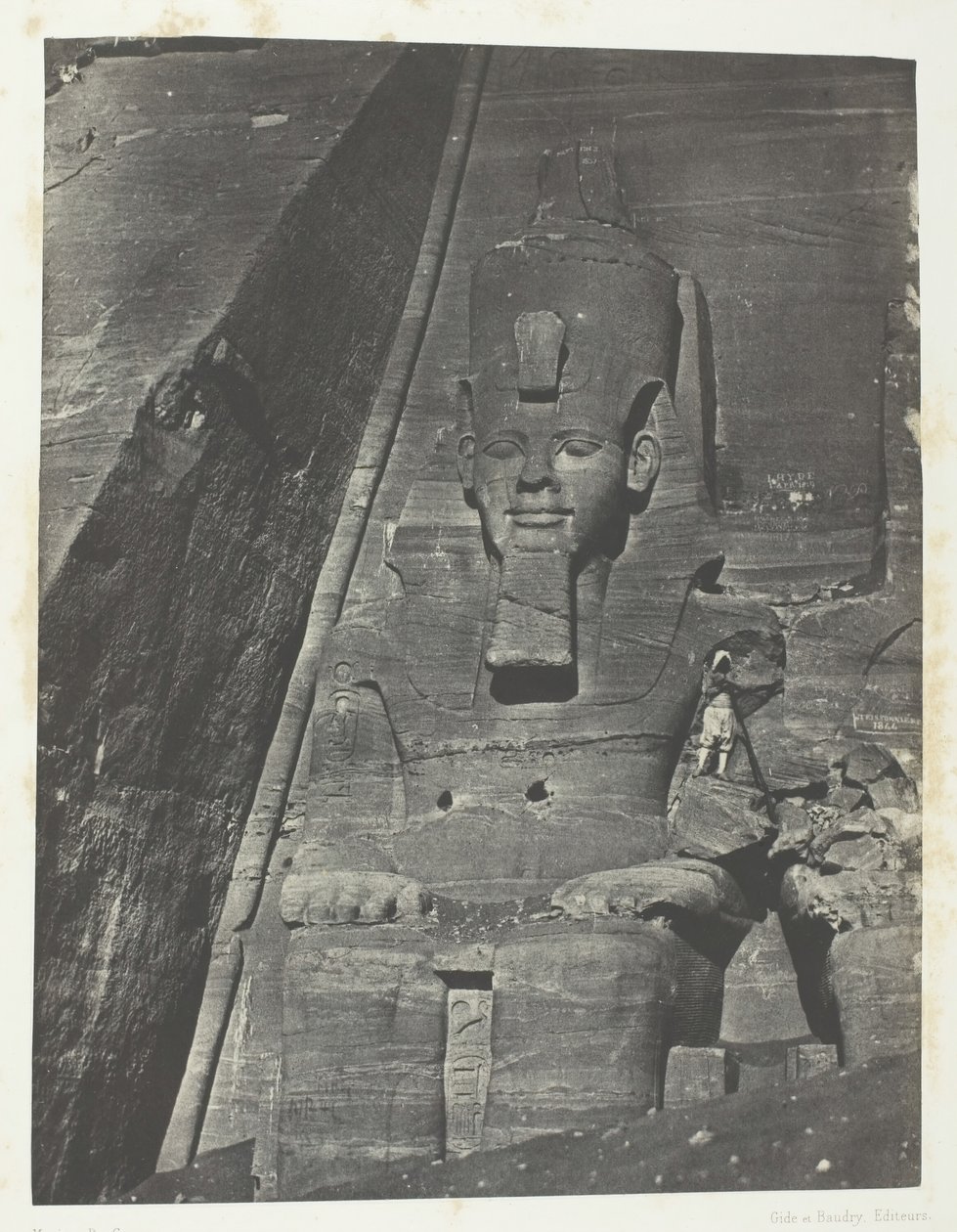 Ibsamboul, Colosse Oriental Du Grand Spéos De Phrè, Nubia, 184951, trykt 1852. af Maxime Du Camp