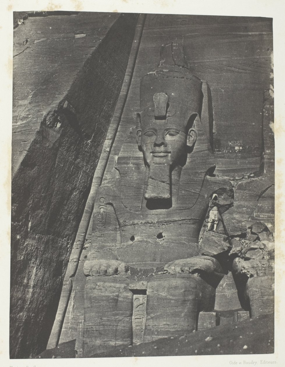 Ibsamboul, Colosse Oriental Du Grand Spéos De Phrè; Nubie, plade 103 fra albummet "Egypte, Nubie, Palestine et Syrie" (1852) af Maxime Du Camp