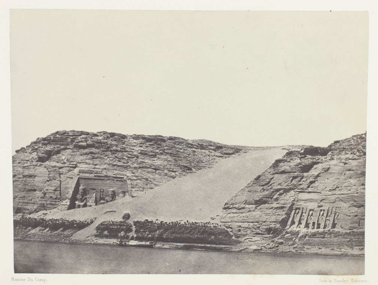 Ibsamboul, Les Deux Spéos; Nubie, plade 101 fra albummet "Egypte, Nubie, Palestine et Syrie" (1852) af Maxime Du Camp