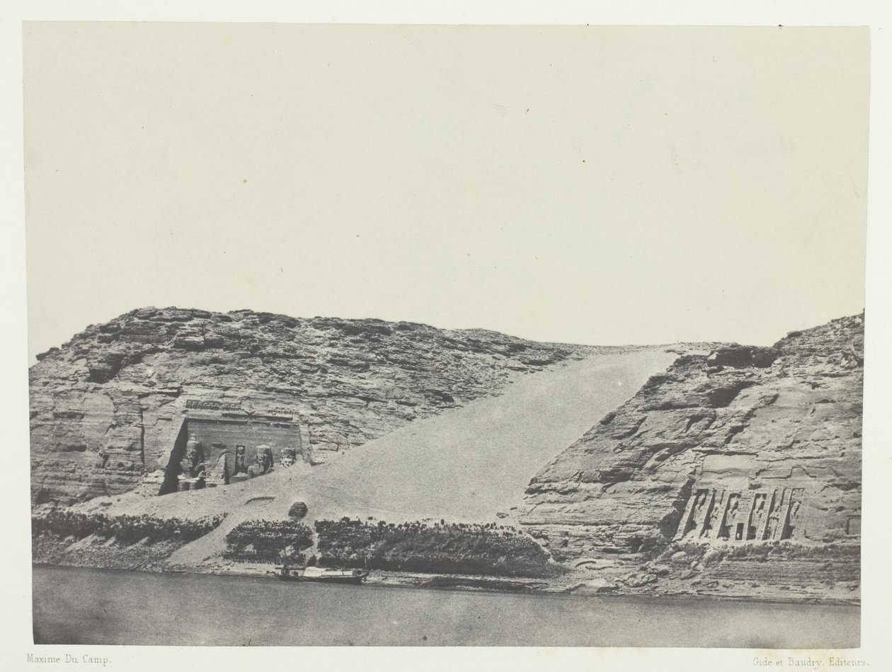 Ibsamboul, Les Deux Spéos; Nubie, plade 101 fra albummet "Egypte, Nubie, Palestine et Syrie" (1852) af Maxime Du Camp
