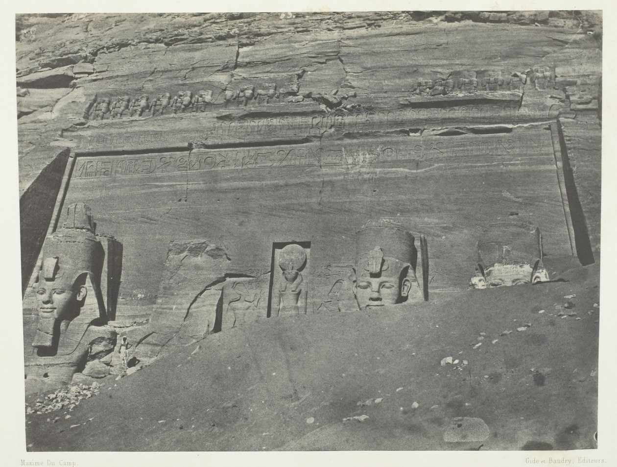 Ibsamboul, General View Of The Great Spéos of Phrè, Nubia, 184951, trykt 1852. af Maxime Du Camp