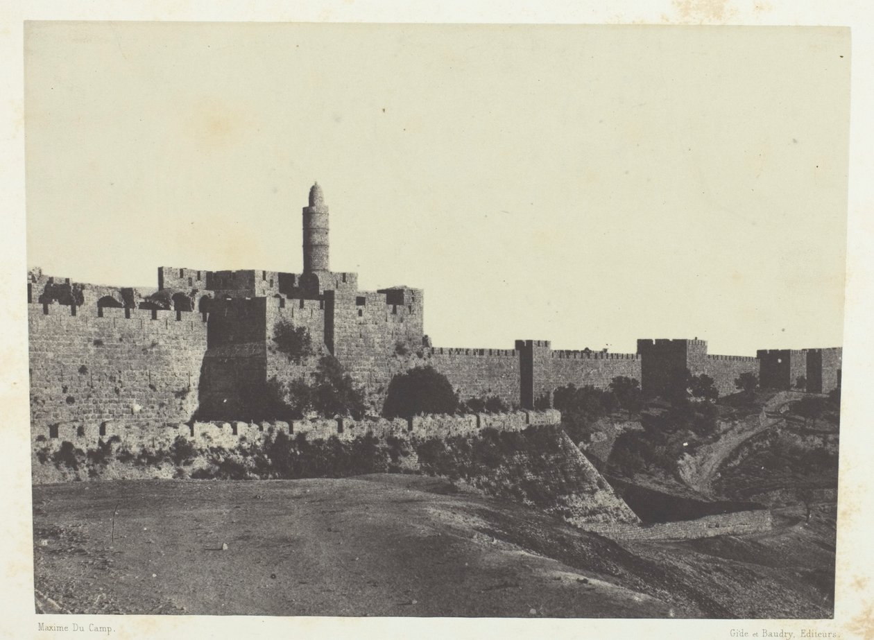 Jerusalem, Vestmuren; Palæstina af Maxime Du Camp