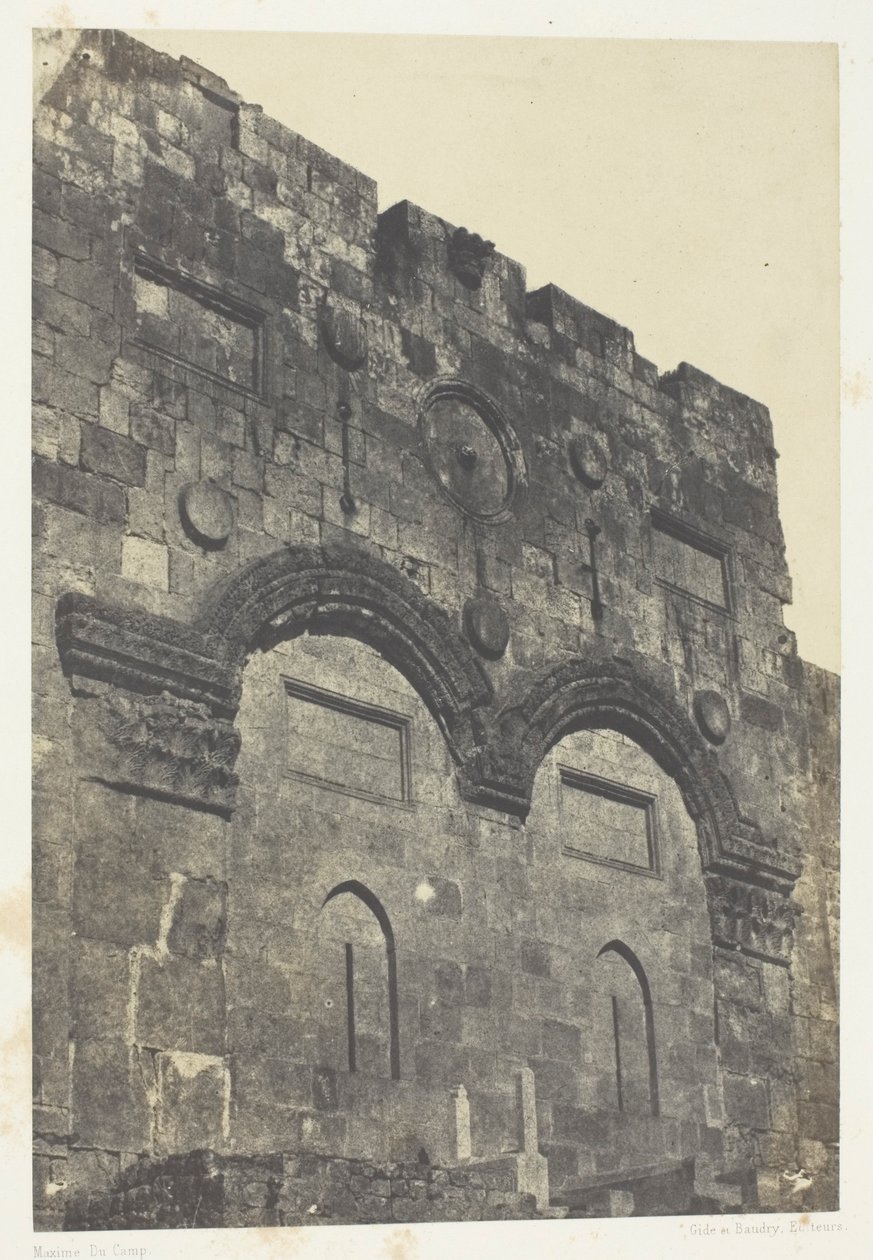 Jerusalem, Den Gyldne Port (Bab-El-Daharieh); Palæstina af Maxime Du Camp