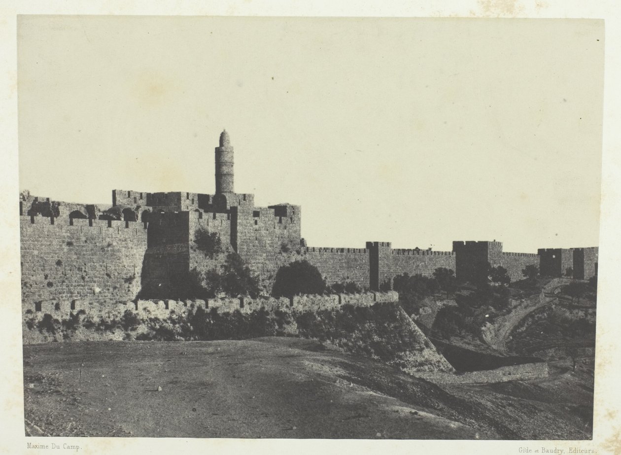 Jerusalem, Vestmuren; Palæstina af Maxime Du Camp