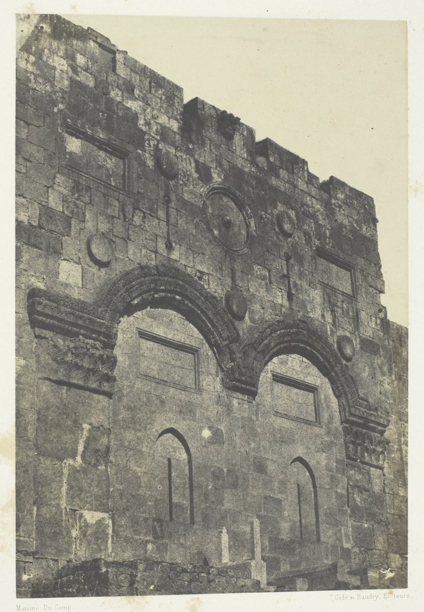 Jerusalem, Den Gyldne Port (Bab-El-Daharieh); Palæstina af Maxime Du Camp