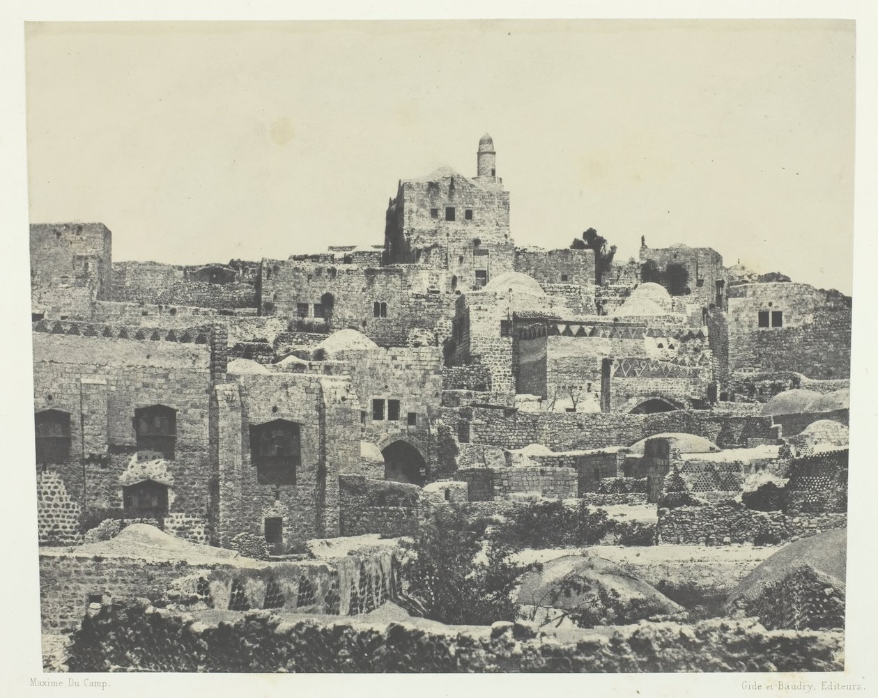 Jerusalem, det vestlige kvarter, Palæstina, 184951, trykt 1852. af Maxime Du Camp