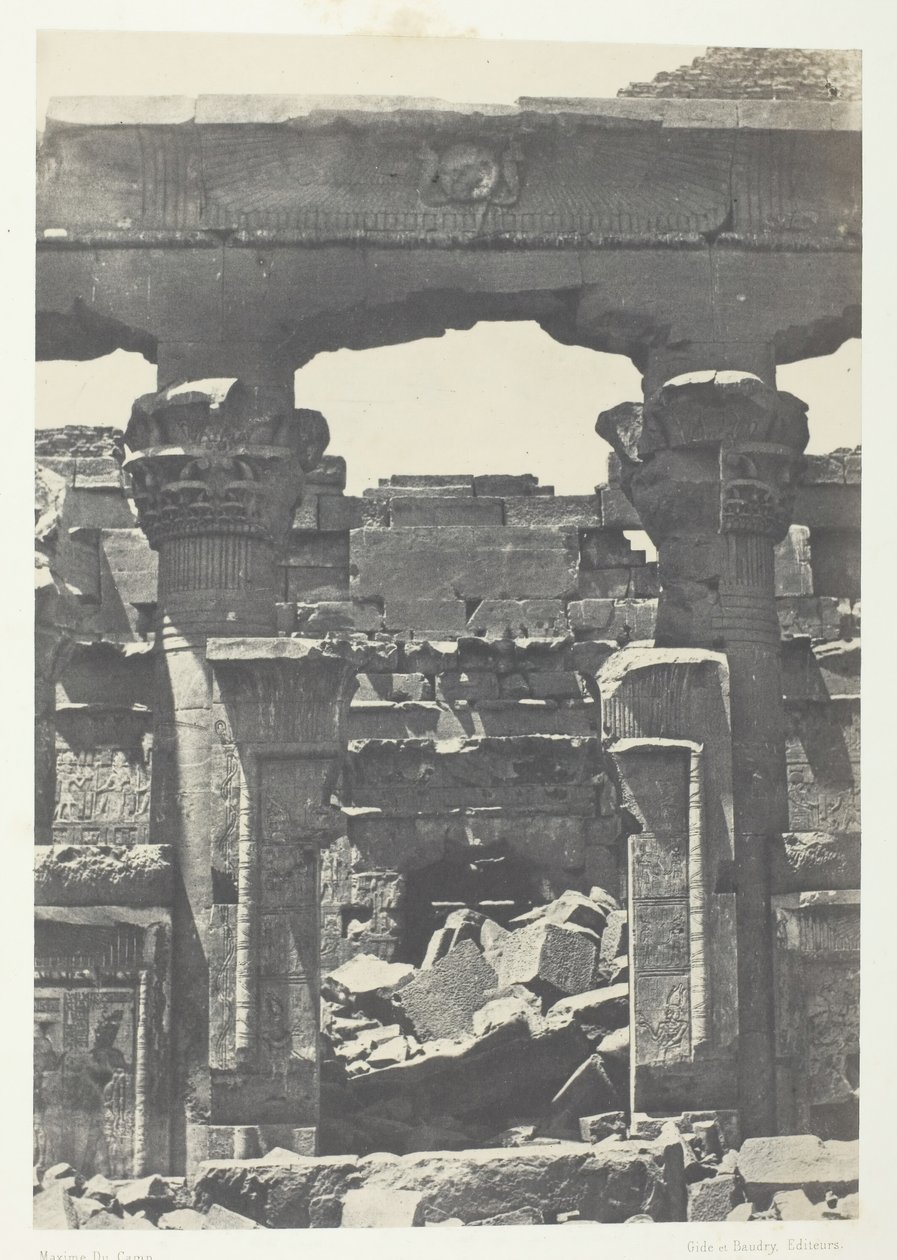 Kalabscheh, Porte du Pronaos, Nubie, 184951, trykt 1852. af Maxime Du Camp