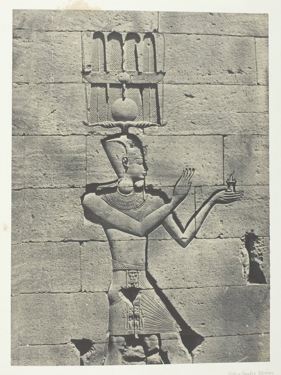 Kalabscheh, Skulpturer fra templets bagfacade, Nubia, 184951, trykt 1852. af Maxime Du Camp