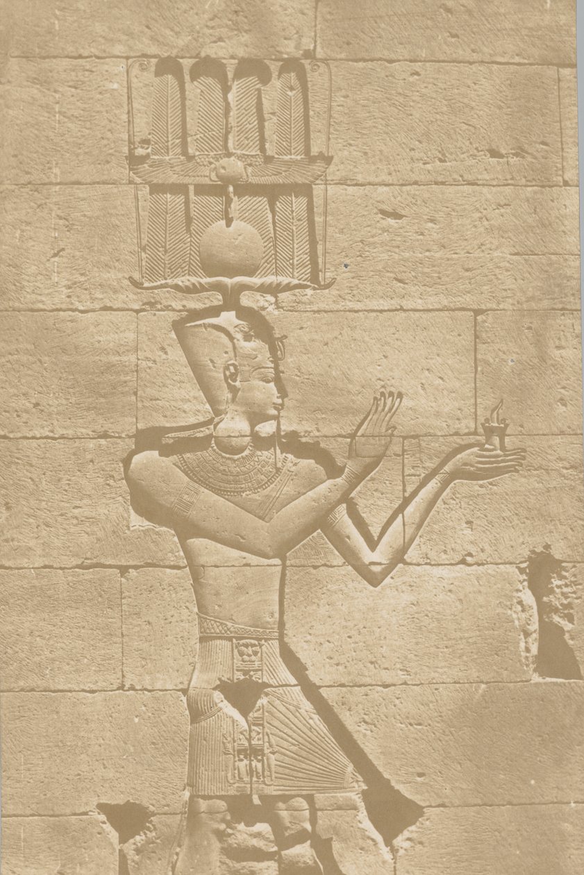 Kalabscheh, skulptur af templets bageste facade., 1849-51. af Maxime Du Camp