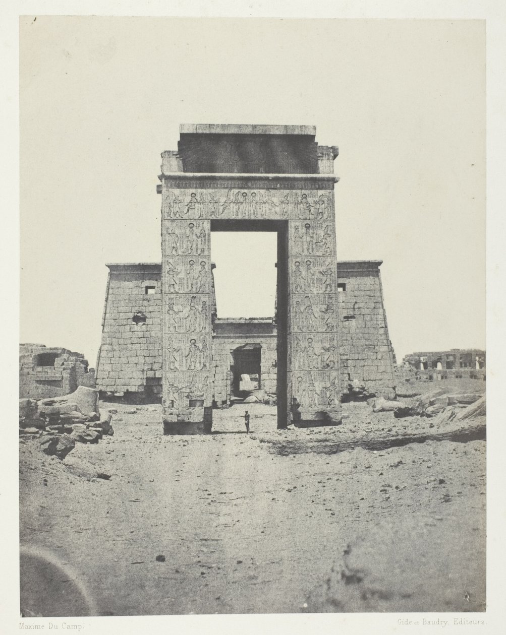 Karnak, Propylone af Khons-templet; Theben af Maxime Du Camp