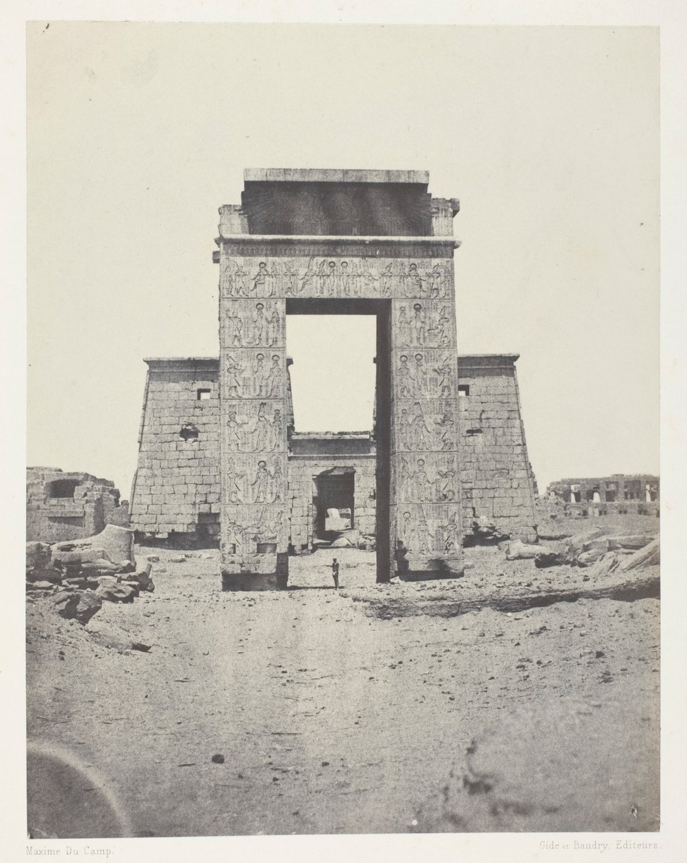Karnak, Propylone af Khons-templet; Theben af Maxime Du Camp