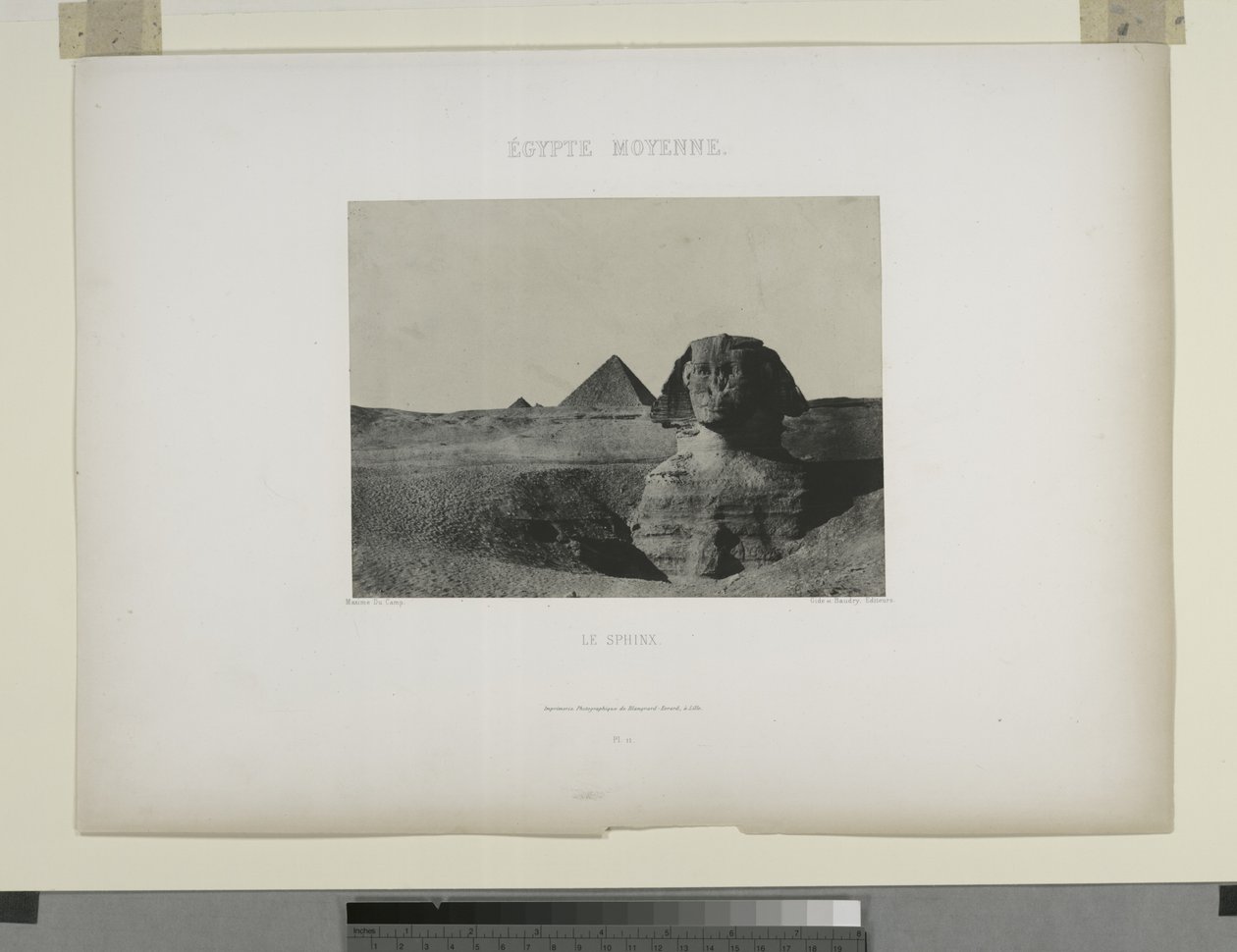 Le Sphinx, Egypten (s/h foto) af Maxime Du Camp