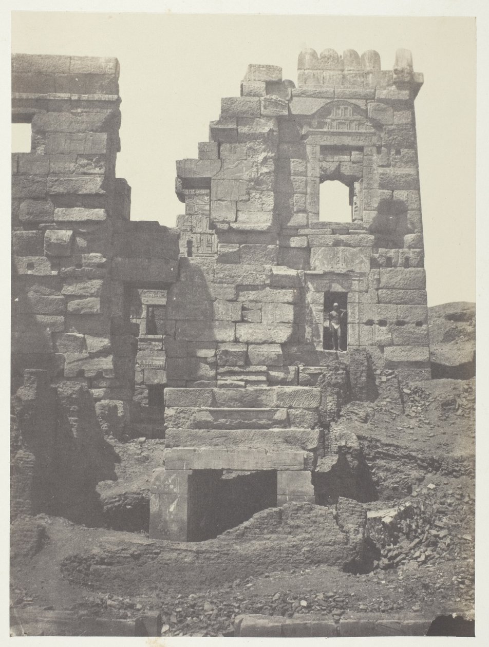 Medinet-Habou, den nordlige facade af Gynécée de Ramsès-Méiamoun; Theben af Maxime Du Camp