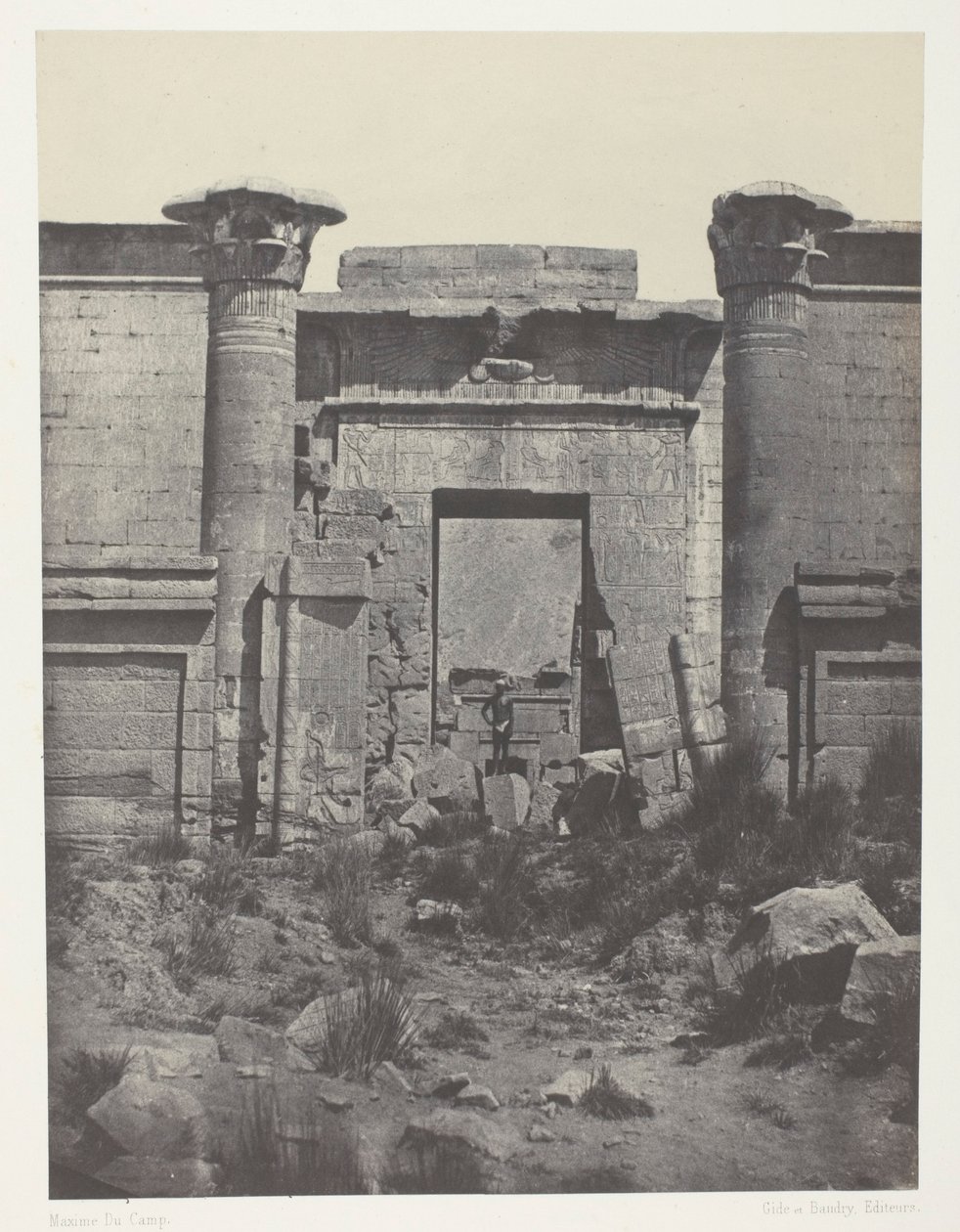 Medinet-Habou, Propylaea of ​​Thutmoseum; Theben af Maxime Du Camp