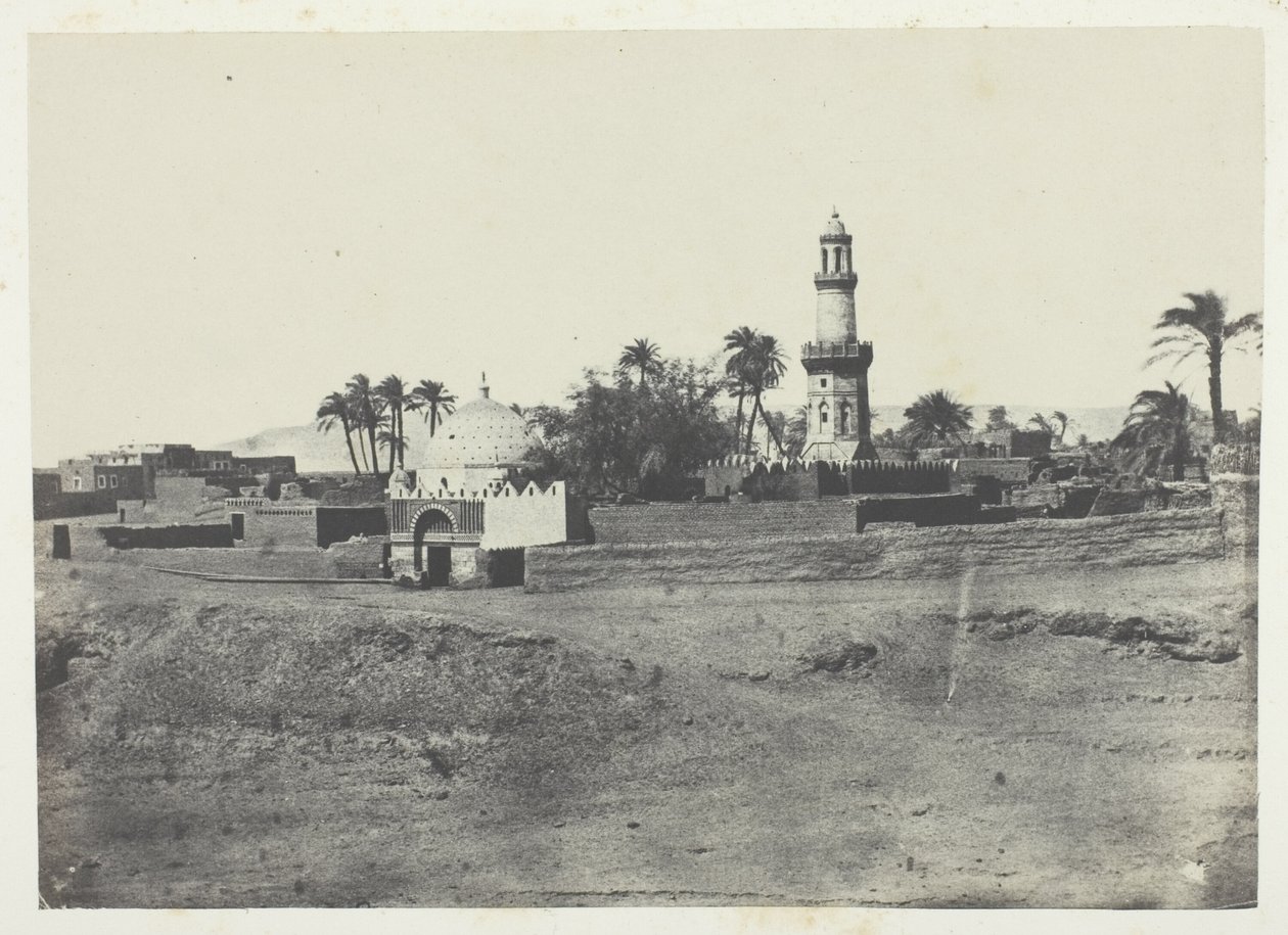 El-Arif-moskeen og Murad-Bey-graven, Øvre Egypten, planche 13 fra albummet "Egypte, Nubie, Palestine et Syrie" (1852) af Maxime Du Camp
