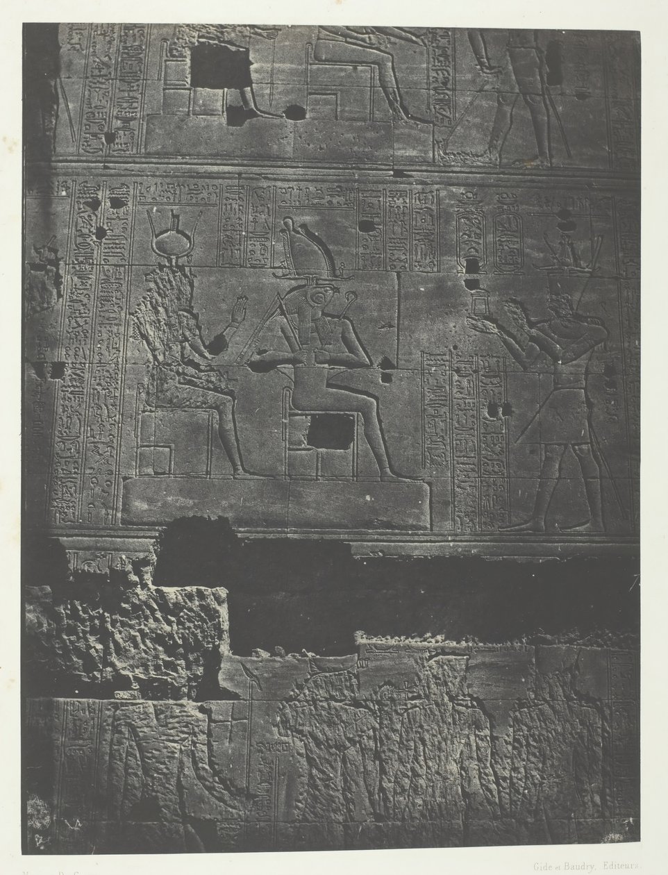Western Wall, Great Temple of Isis i Philoe, Nubia, 184951, trykt 1852. af Maxime Du Camp