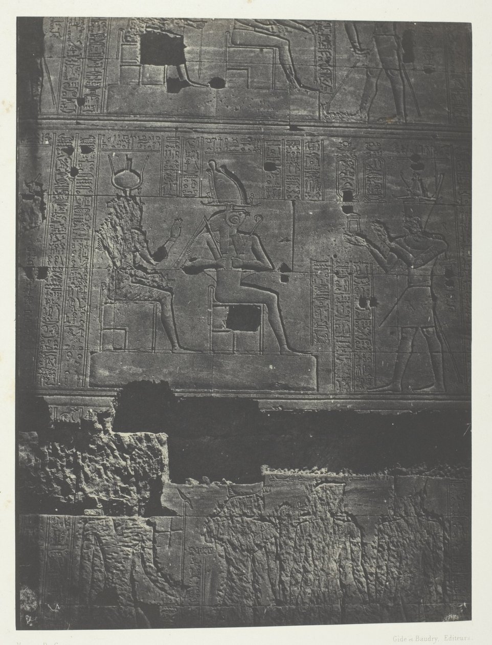 Western Wall, Great Temple of Isis at Philoe; Nubia, plade 78 fra albummet "Egypte, Nubie, Palestine et Syrie" (1852) af Maxime Du Camp
