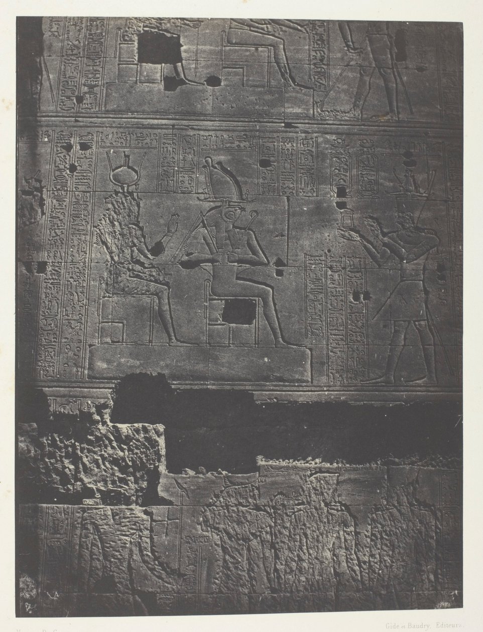 Western Wall, Great Temple of Isis at Philoe; Nubia, plade 78 fra albummet "Egypte, Nubie, Palestine et Syrie" (1852) af Maxime Du Camp