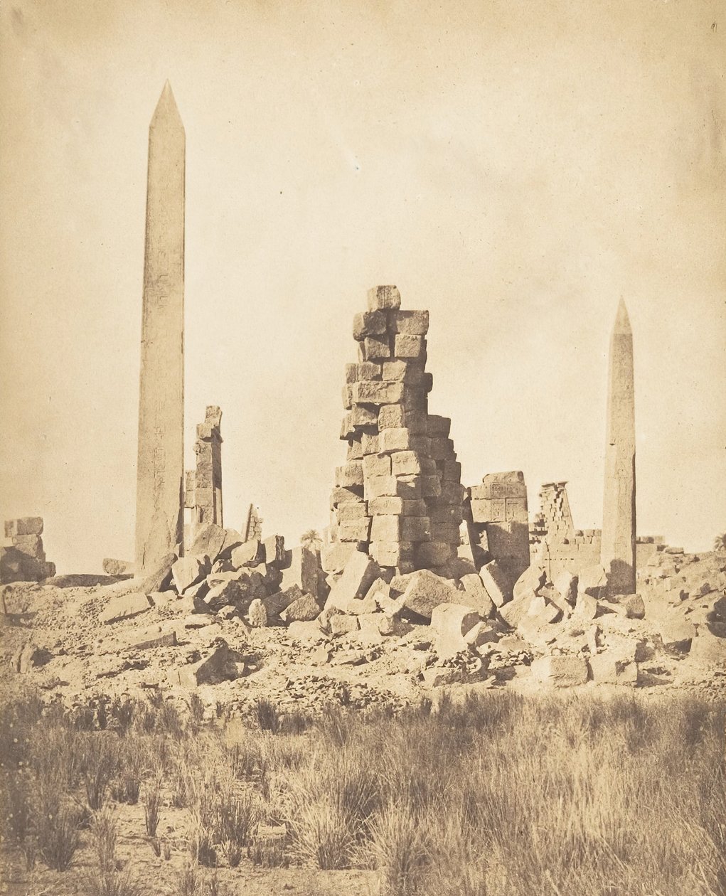 Obelisker fra Palace of Karnac Theben, 1849-50. af Maxime Du Camp