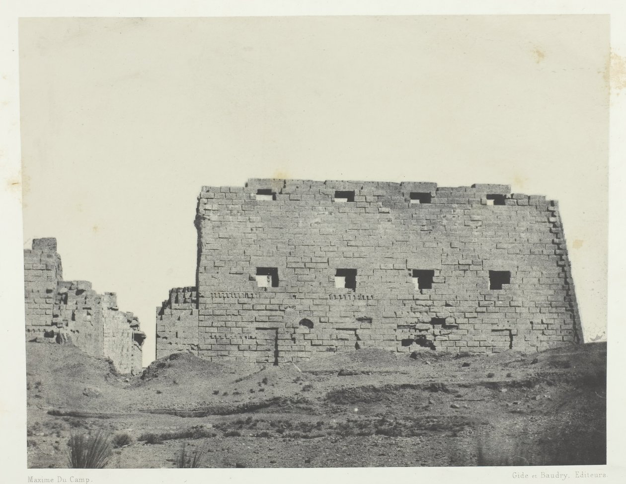 Karnak Palace, Great Pylones of the South-West, Theben, 184951, trykt 1852. af Maxime Du Camp