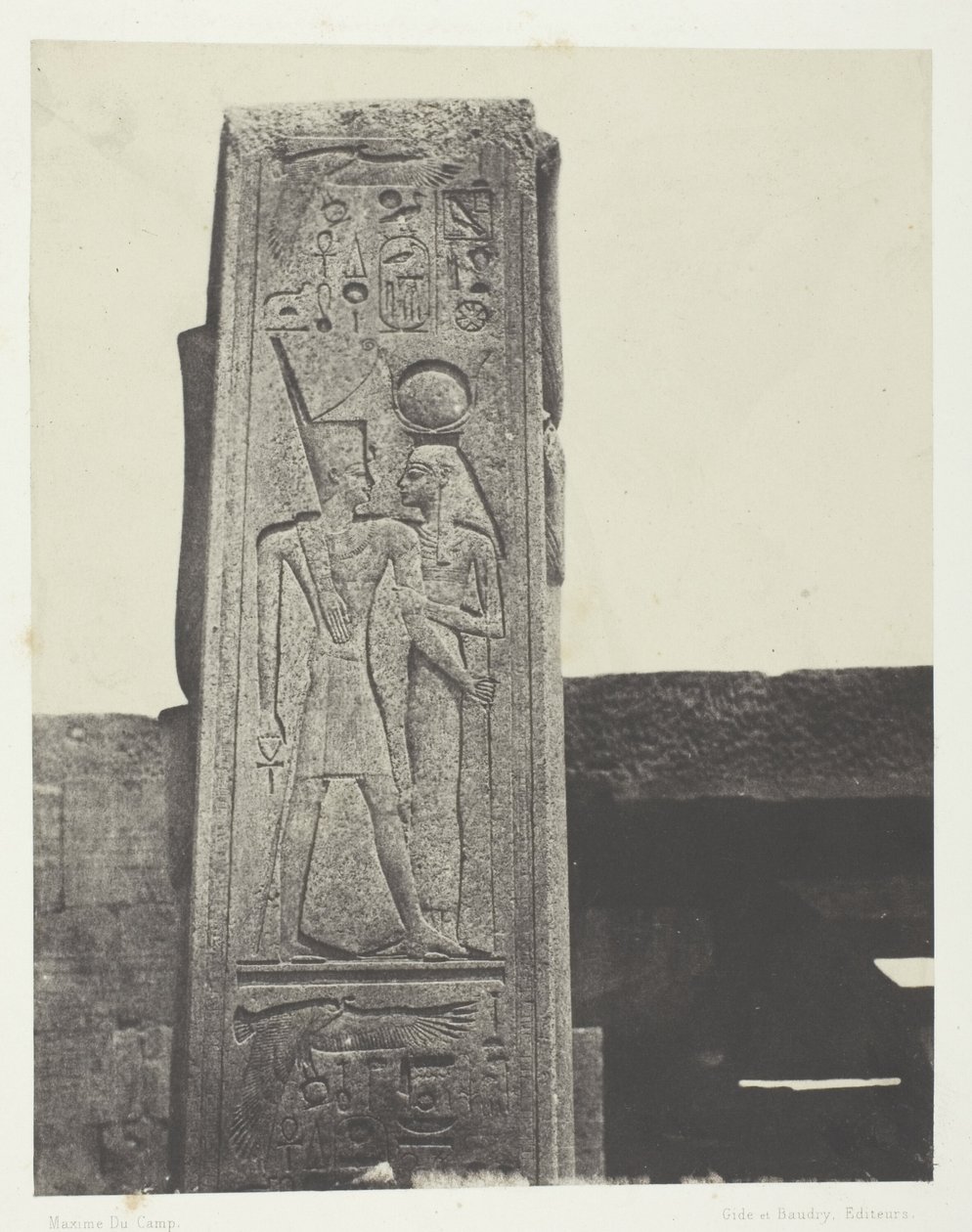 Karnak Palace, Søjle Foran Granit Sanctuary; Theben af Maxime Du Camp
