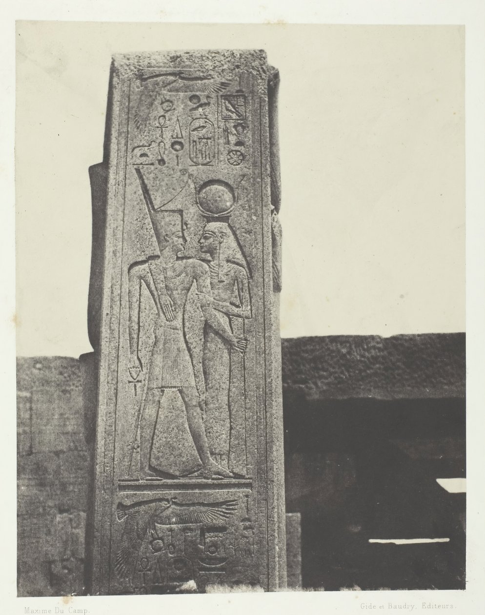 Karnak Palace, Pillar Before the Granit Sanctuary, Theben, 184951, trykt 1852. af Maxime Du Camp
