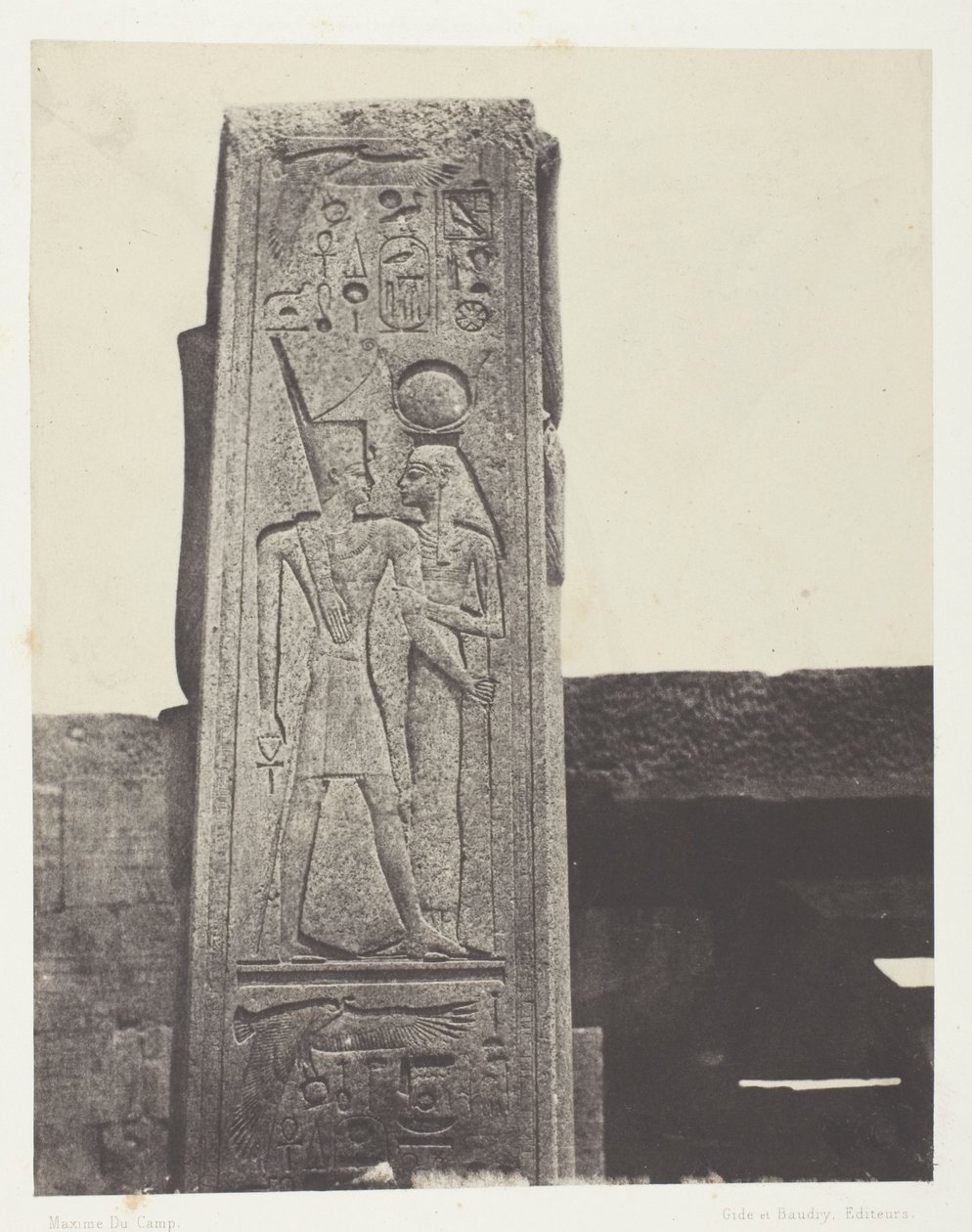 Karnak Palace, Søjle Foran Granit Sanctuary; Theben af Maxime Du Camp
