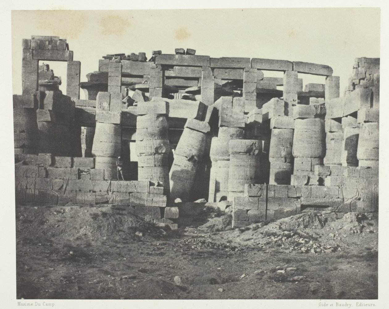 Karnak Palace, Hypostyle Hall taget mod nord; Theben af Maxime Du Camp