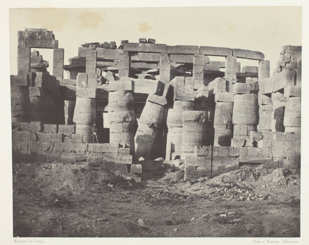Karnak Palace, Hypostyle Hall taget mod nord; Theben af Maxime Du Camp