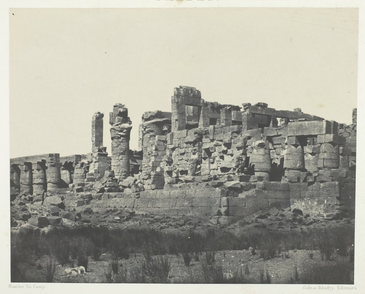 Karnak Palace, Hypostyle Hall, taget fra den nordøstlige vinkel, Theben, 184951, trykt 1852. af Maxime Du Camp