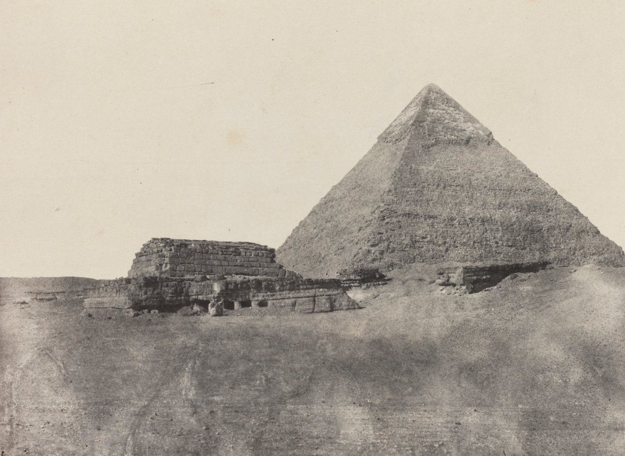 Chephren-pyramiden, Mellemægypten, planche 10 fra albummet "Egypt, Nubia, Palestine and Syria" (1852) af Maxime Du Camp