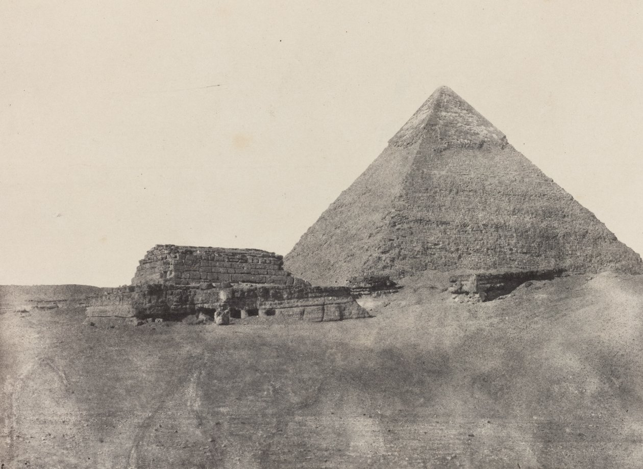 Chephren-pyramiden, Mellemægypten, planche 10 fra albummet "Egypt, Nubia, Palestine and Syria" (1852) af Maxime Du Camp