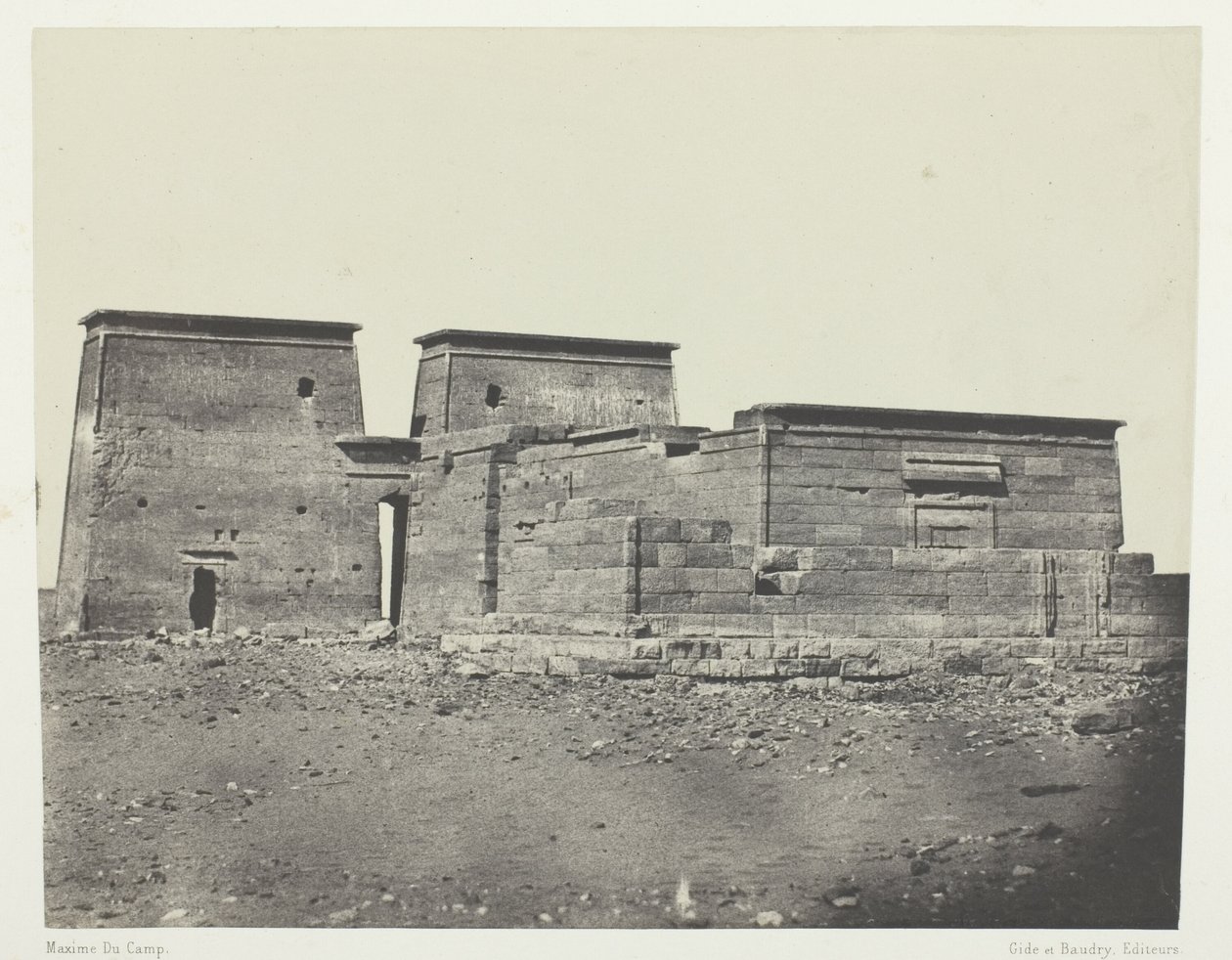 Temple De Dakkeh (Ancient Pselcis); Nubien, plade 94 fra albummet "Egypte, Nubie, Palestine et Syrie" (1852) af Maxime Du Camp